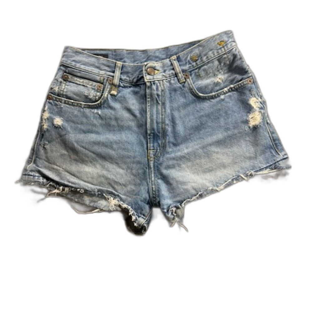 R13 Sioux Distressed Denim Cutoff Shorts Womens 27 Made In Italy 100% Cotton